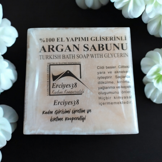 %100 El Yapımı Gliserinli Argan Sabunu | Doğal Nemlendirici ve Onarıcı – 100 gr